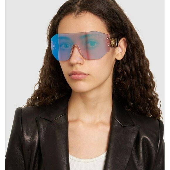 NEW Versace VE2258 1002MA Pink Mirrored Blue Shield Women Sunglasses main image 11